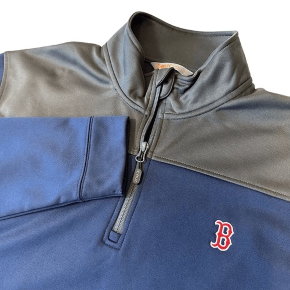 Cutter & Buck Men's MLB Boston Fan Apparel Quarter Zip Golf Sweater XL